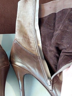 Vintage ankle boots size 40, beige and brown