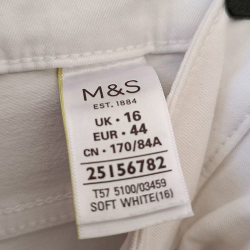 White elastic crop jeans size 44