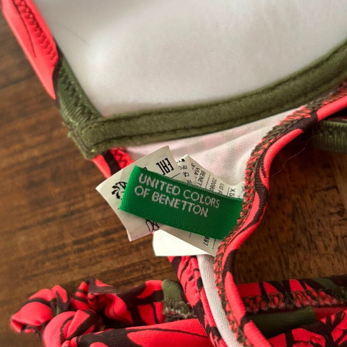 United Colors of Benetton floral bikini set, pink and green, XS