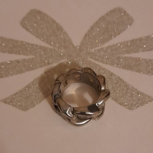 Ring new stainless steel with chain design, silver color