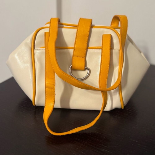 Handheld bag beige and orange colors like new