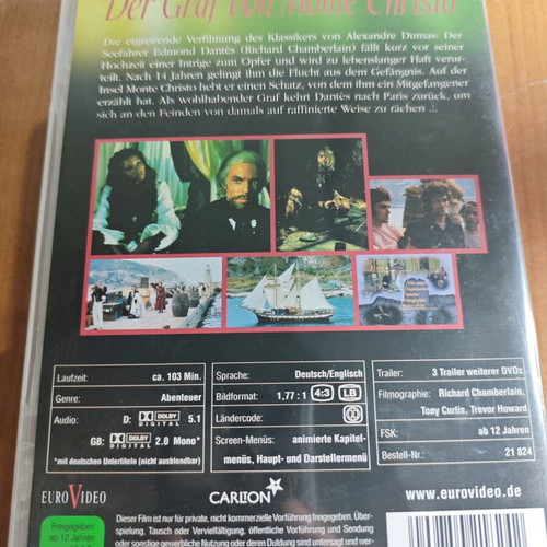 Der Graf von Monte Christo DVD like new with Richard Chamberlain