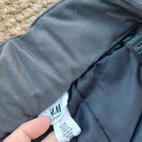 Ski pants used black 134cm girl H&M sport with pink stitch