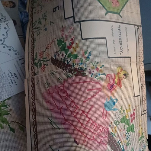 Embroidery magazines used, pack of 7 old with few patterns