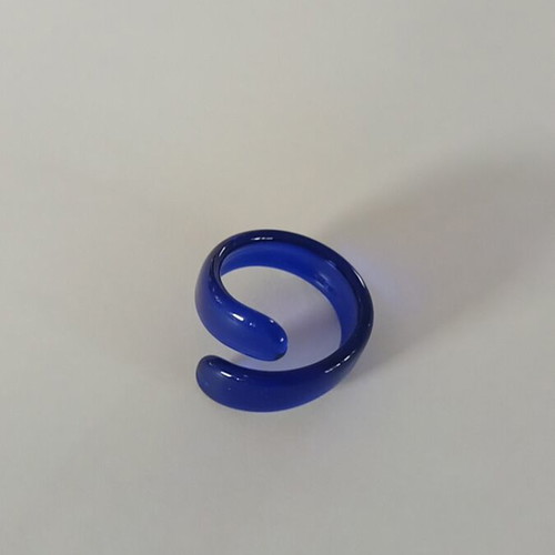 Blue translucent plastic ring like new