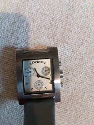 Paco Rabanne women's watch silver like new with leather strap