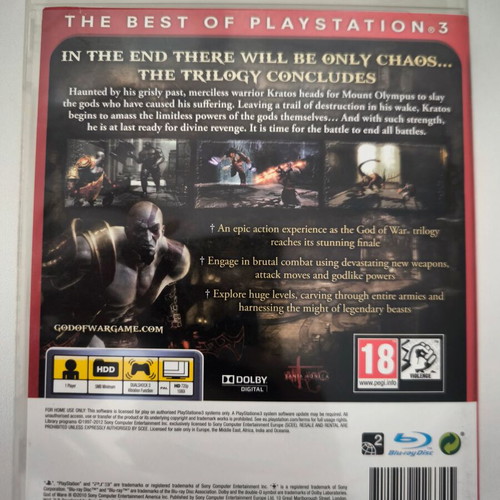 God of War III PS3 game like new, PlayStation 3
