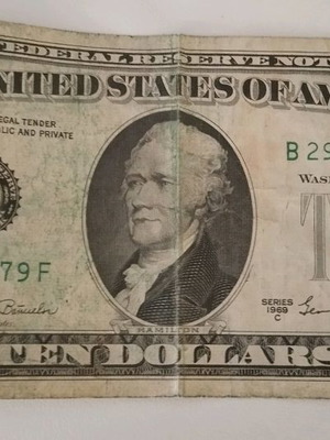 Χαρτονόμισμα 10 Dollar σειρά 1969 C μεταχειρισμένο, Ηνωμένες Πολιτείες