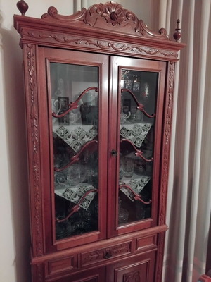 Handmade crystal showcase cabinet