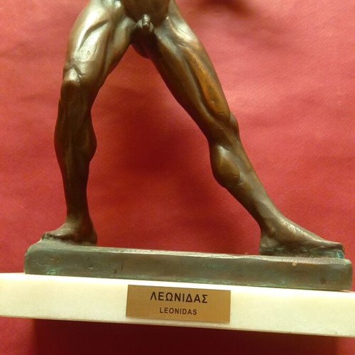 Leonidas sculpture used, tin on marble base