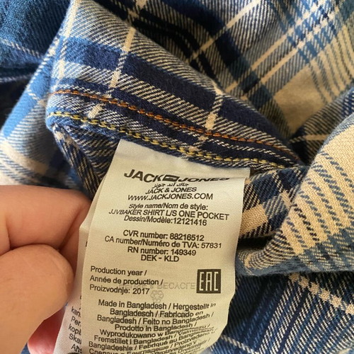 Winter shirt Jack and Jones 100% cotton like new, XL beige and blue