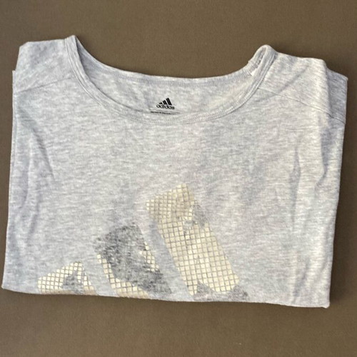 Adidas gray shirt new, size S with gold letters
