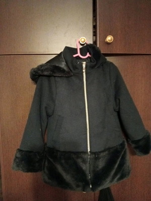 Ovs παλτό με γούνα στα τελειώματα και κουκούλα, σε άριστη κατάσταση