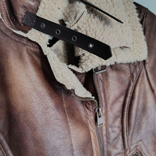 Bershka Aviator Jacket like new, brown with shearling lining