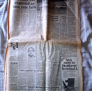 ΕΦΗΜΕΡΙΔΑ THE TIMES, 9 ΑΠΡΙΛΙΟΥ 1986