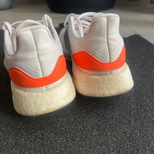 Adidas white athletic shoes used, size 38