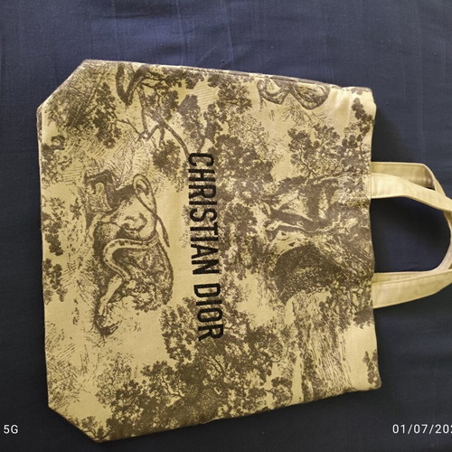 Dior canvas book tote bag like new, unisex, grey and beige