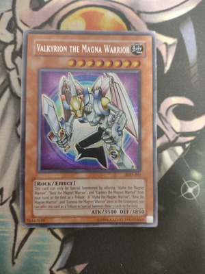 Valkyrion the Magna Warrior Yu-Gi-Oh! card used, damaged condition, Secret Rare SDD