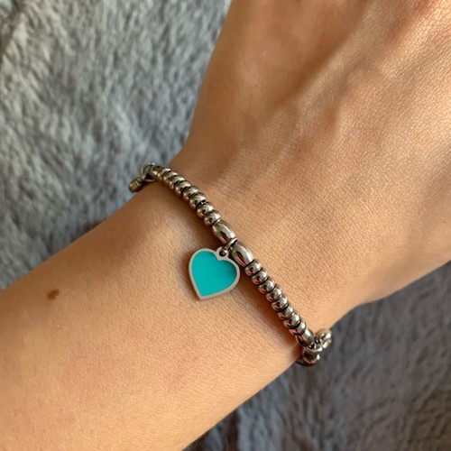 Steel bracelets used, turquoise