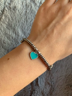 Steel bracelets used, turquoise