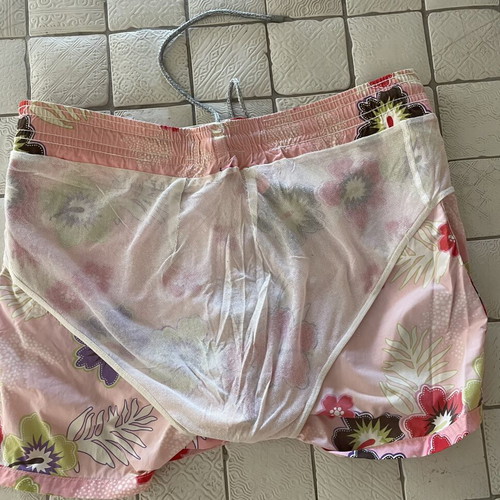 Vilebrequin swim shorts used, pink floral, size XXL, broken elastic