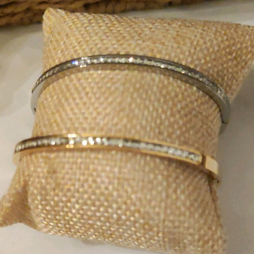 Steel handcuff bracelet new, gold and silver colors