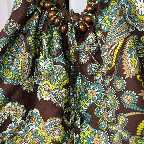 Y2K boho shoulder bag like new, brown and green