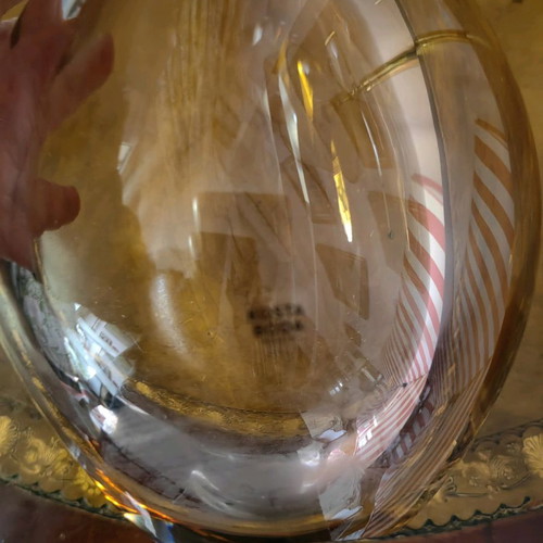 Kosta Boda vase used, crystal, signed by Goran Warff
