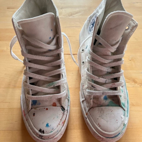 Converse white athletic shoes used, size 36