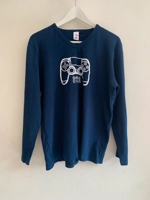 Comfort long sleeve sweater L, black and blue