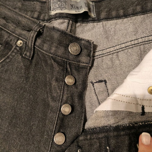 Nino Vitali men's black denim pants with buttons used size M