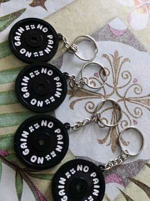 Gym Weight Keychain No Pain No Gain 3D Printed new