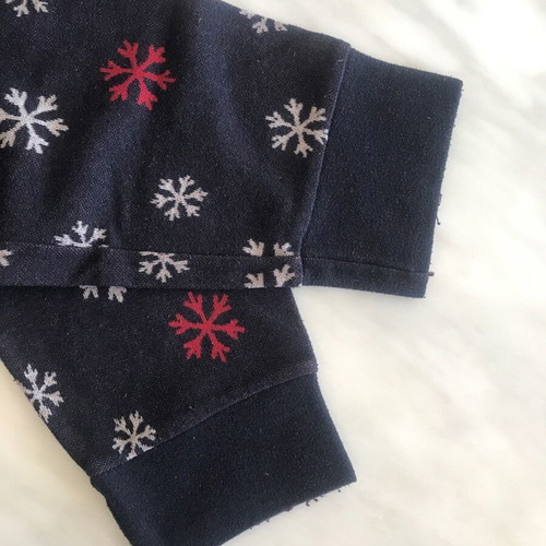 Happy People winter pajama set dark blue with Christmas designs like new