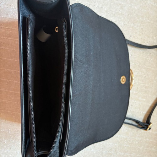 Black crossbody women's bag like new with gold details