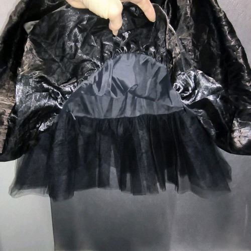 Vintage 80s balloon dress velvet and jacquard like new, black