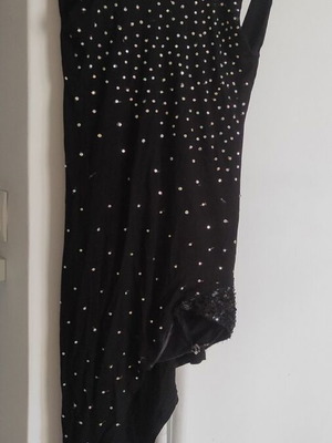 Dress with Swarovski crystals black like new, handmade
