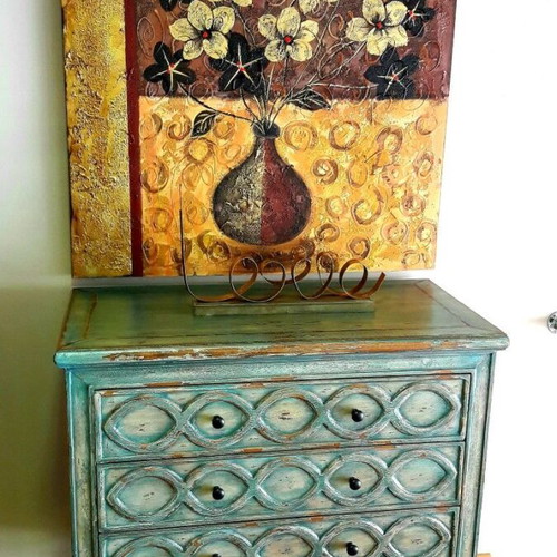 Painting vase with flowers new in gold and brown tones 90x4x90