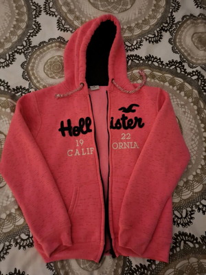 Hollister jacket with hood like new, pink