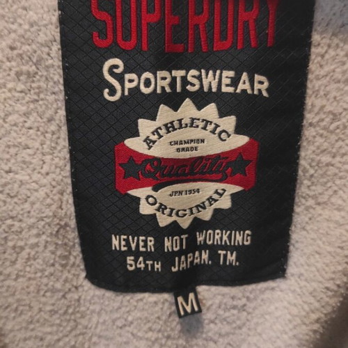 Superdry Aria Applique Zip Hoodie women's size M used, grey