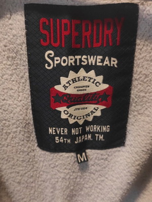 Superdry Aria Applique Zip Hoodie women's size M used, grey