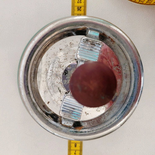 Erhard & Sohne ashtray used, vintage metal from the 1960s