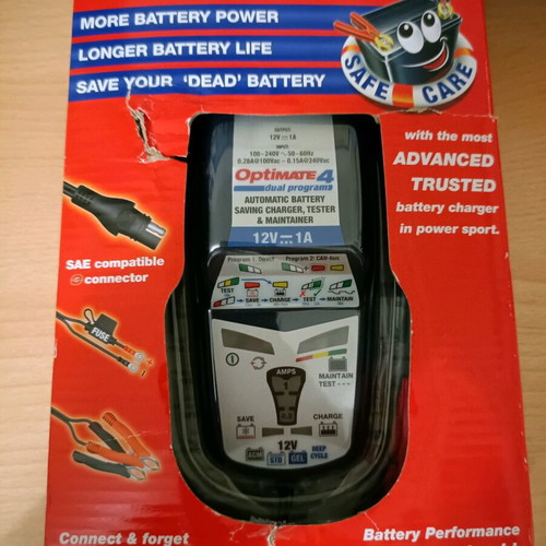 Optimate4 Battery Charger new, 12V 1A for motorcycle and boat