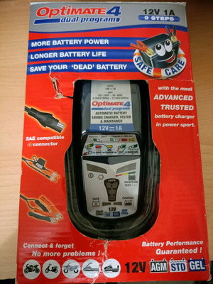 Optimate4 Battery Charger new, 12V 1A for motorcycle and boat