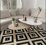 Coffee table set new with glossy lacquer surface and solid legs