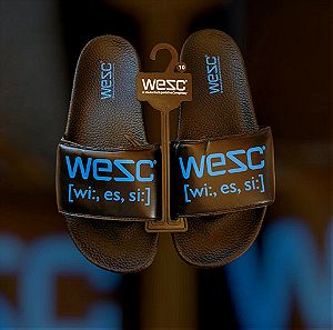 WESC Slides Black & Blue [Size: 42-43 & 44]