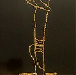  Πίνακας κεντημένος σε βελούδο με χρυσή κλωστή  « Η ΜΠΑΛΑΡΙΝΑ»