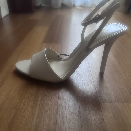 Zara high heel patent leather sandals, size 38, beige