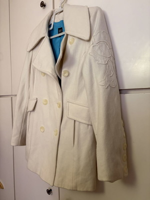 Wool Peacoat by DEPT like new, white/off-white