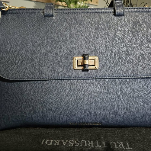 Trussardi large blue shoulder bag