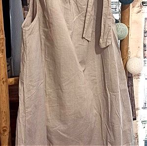 Βαμβακερό φόρεμα με τιράντες και φιόγκο
